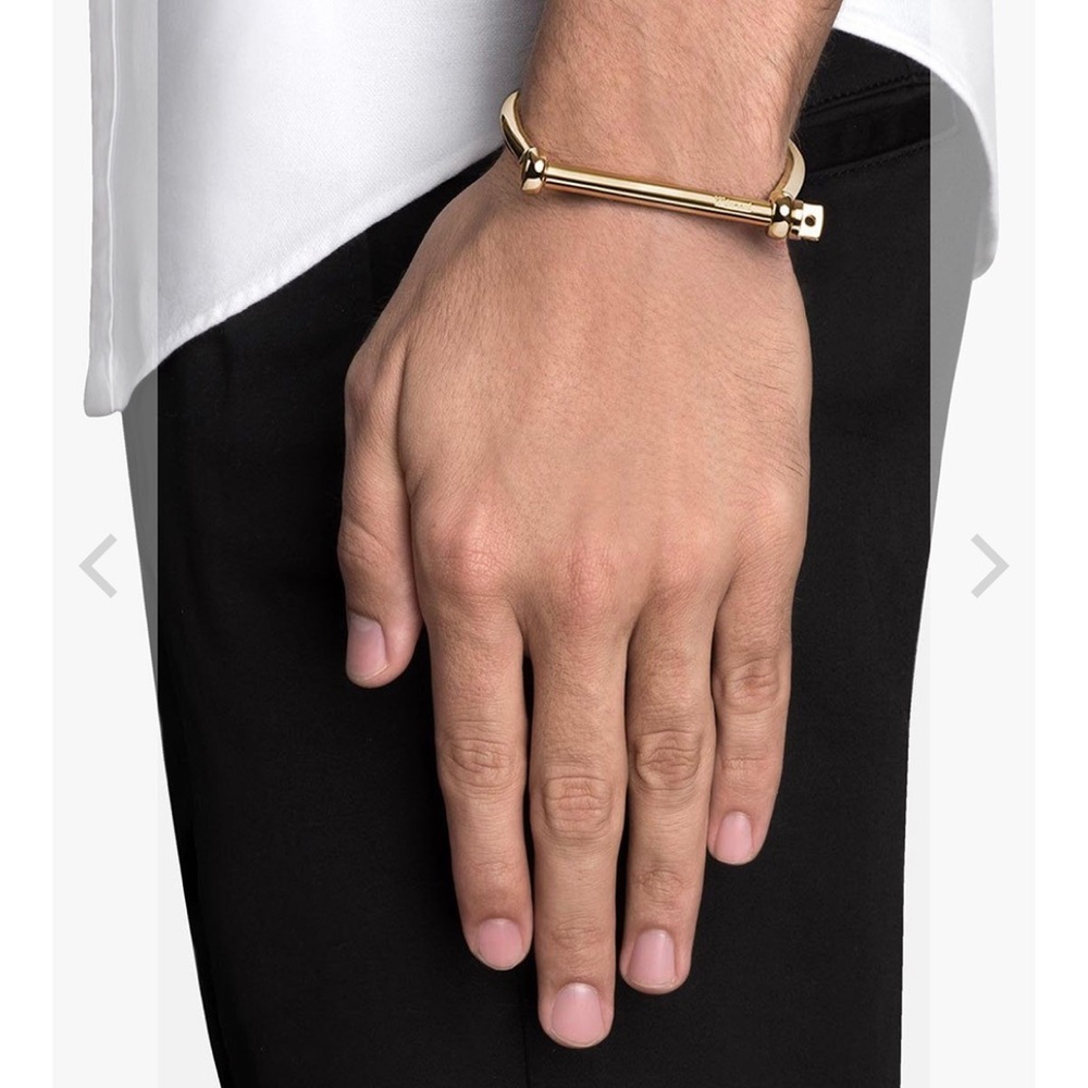NWT! Miansai Unisex 18k Gold Plated Screw Cuff, Lg - Picture 4 of 9